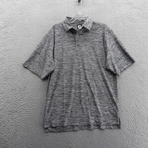 Footjoy Short Sleeve Performance Golf Polo Shirt Medium Gray Heather Lightweight